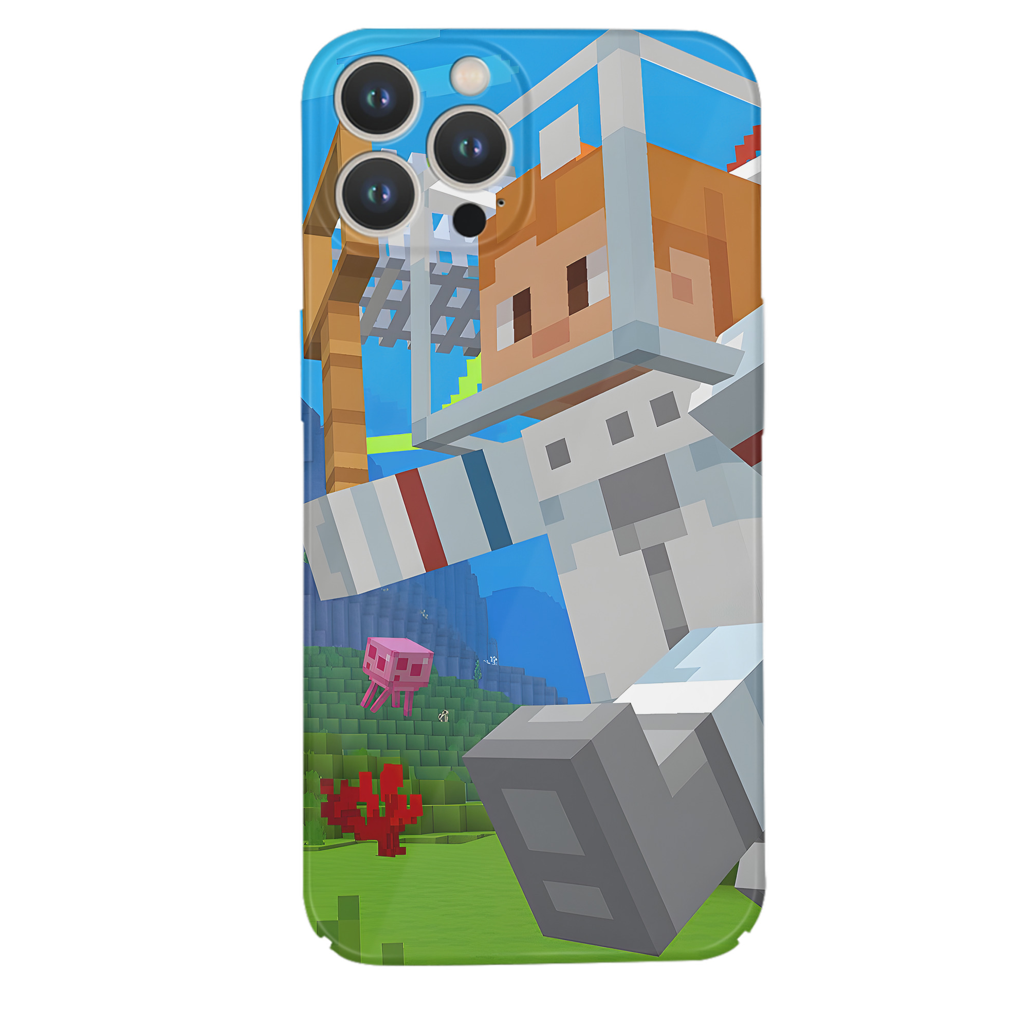（画像用） マインクラフト ブロックの世界 Minecraft MC Block world 【iPhone 14シリーズ対応】ハードケース